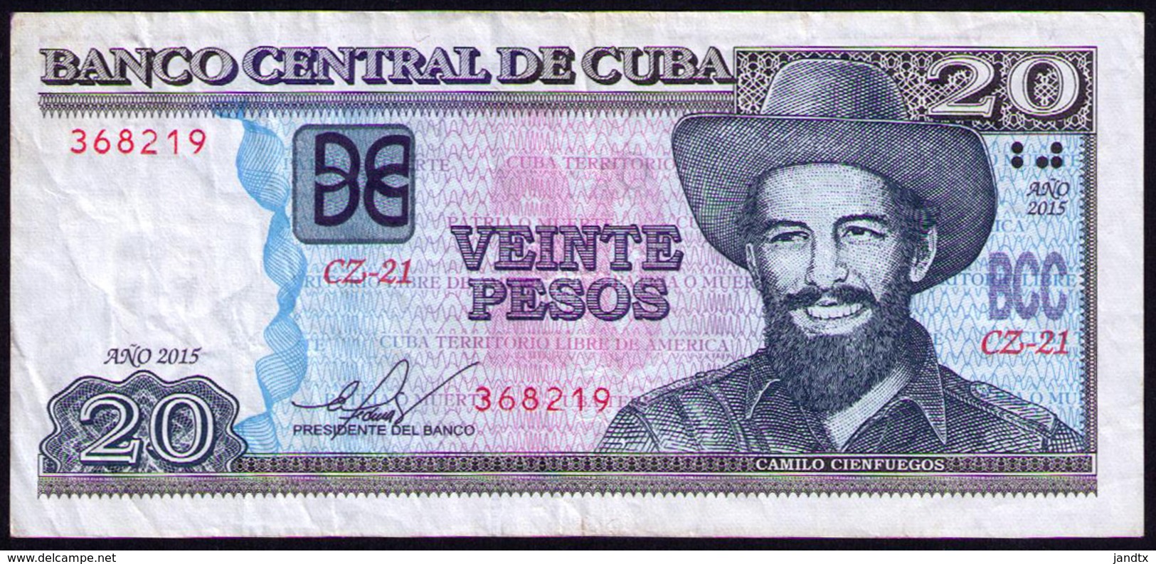 CUBA 20 PESOS 2015 REMPLAZO CZ - Cuba