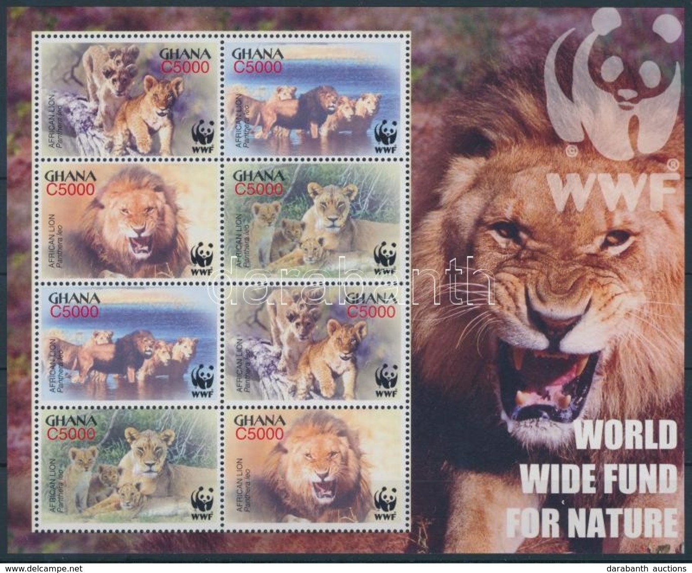 ** 2004 WWF: Oroszlánok Kisív Mi 3701-3704 - Autres & Non Classés