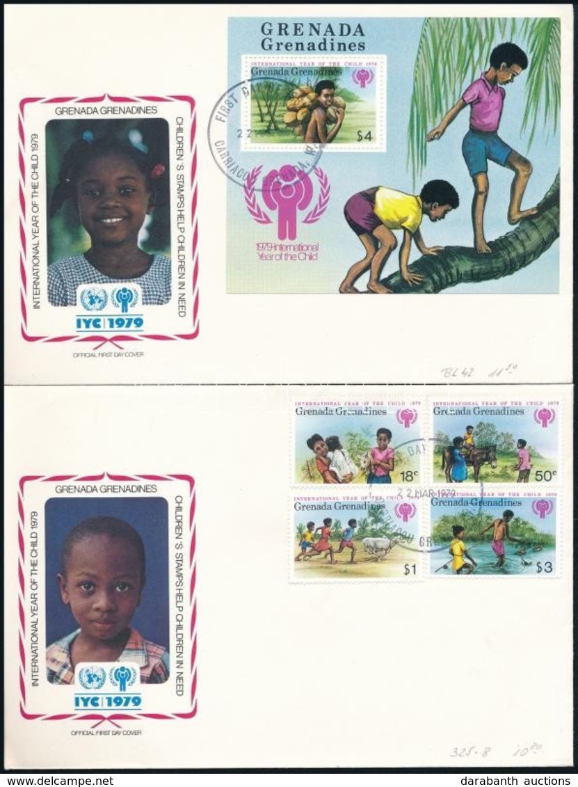 1979 Nemzetközi Gyermekév Sor + Blokk 2 Db FDC-n,
International Children's Year Set + Block On 2 FDC
Mi 325-328 + 42 - Andere & Zonder Classificatie