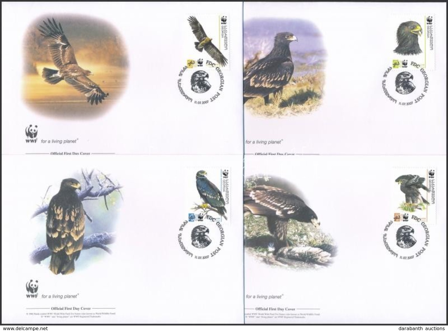 2007 WWF: Fekete Sas Sor Mi 527-530 4 Db FDC-n - Autres & Non Classés