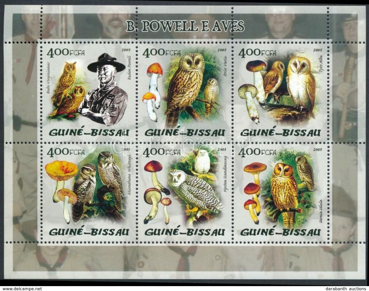 ** 2005 Baglyok, Gombák, Baden-Powell Kisív Mi 2888-2893 - Altri & Non Classificati