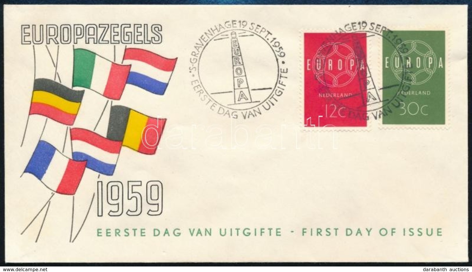 ** 1959 Europa CEPT Sor FDC,
Europa CEPT Set FDC
Mi 735-736 - Altri & Non Classificati