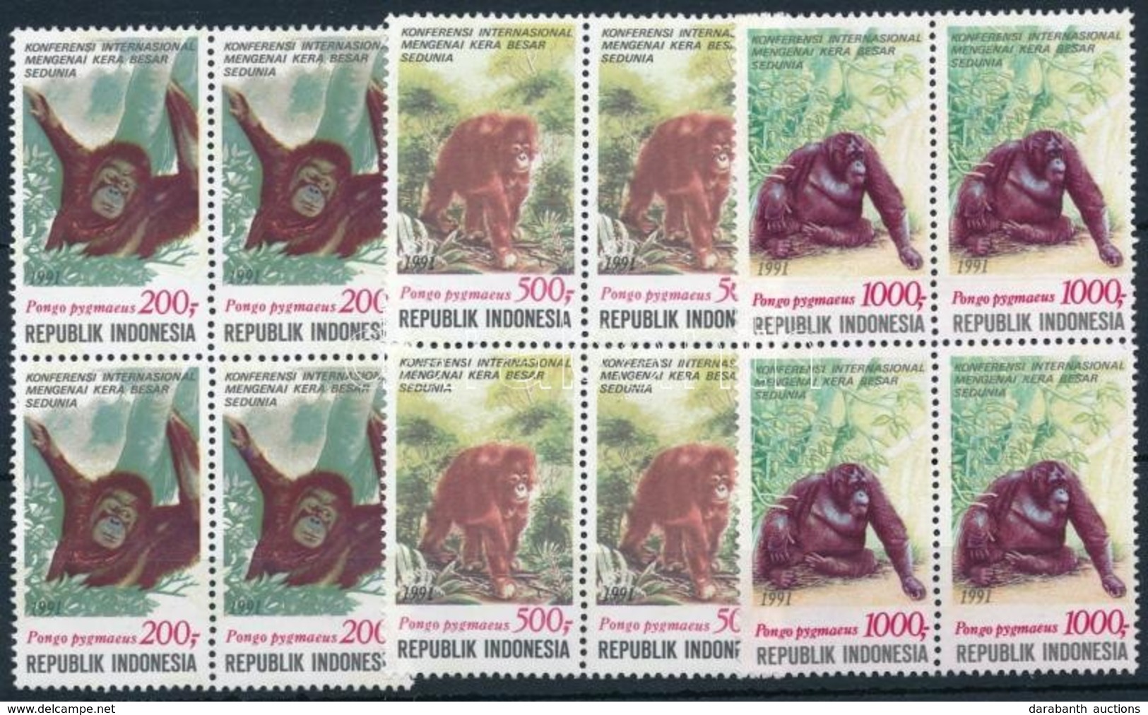 ** 1991 Majom Blokk,
Monkey
Mi 1400-1402 - Altri & Non Classificati