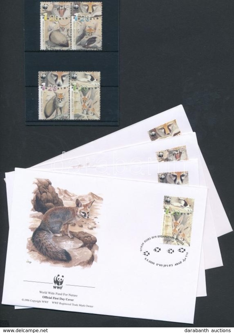 ** 2000 WWF Afgán Róka Sor 2 Párban + Sor 4 Db FDC-n Mi 1555-1558 - Altri & Non Classificati