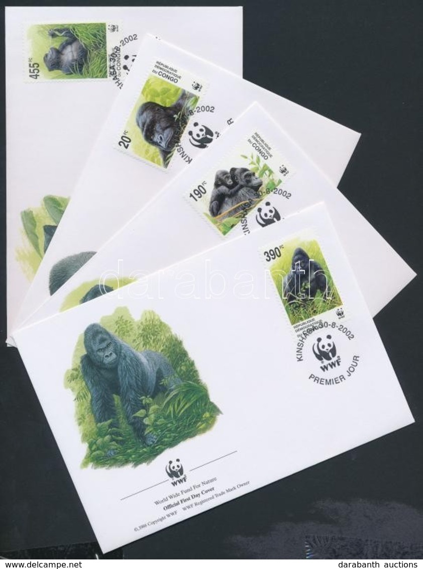 2002 WWF: Keleti Síkvidéki Gorilla Sor 4 Db FDC-n Mi 1708-1711 - Autres & Non Classés