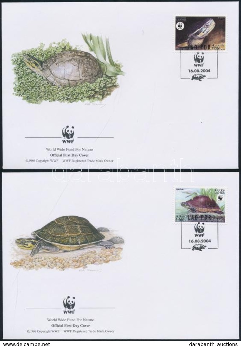 2004 WWF Teknősök Négyestömb Mi 1927-1930 4 FDC-n - Autres & Non Classés