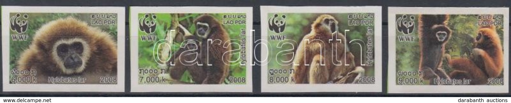 ** 2008 WWF: Gibbonok Vágott Sor Mi 2062 B-2065 B - Altri & Non Classificati