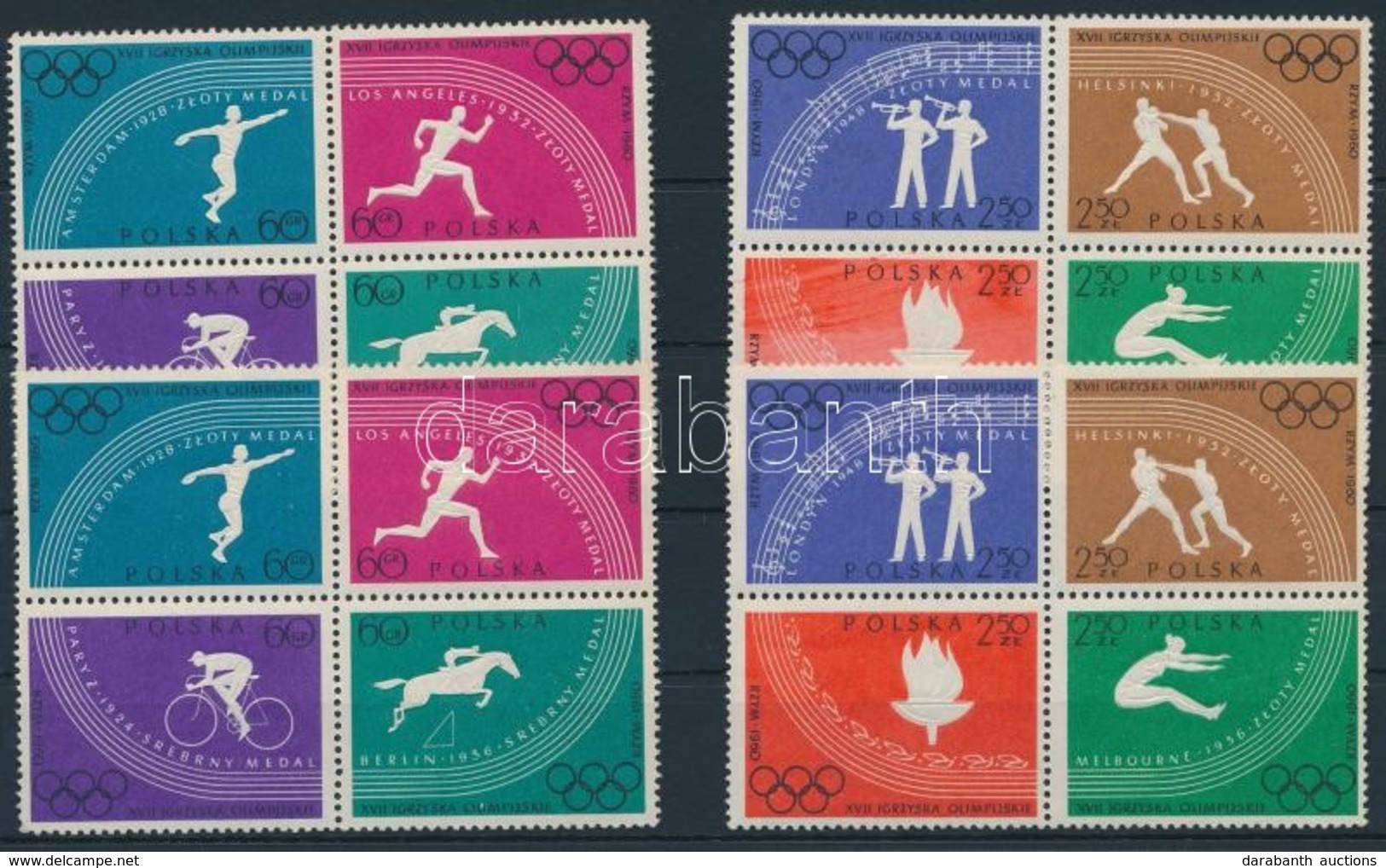 ** 1960 Olimpia Sor Négyestömbök 2x,
Olympics Set Im Blocks Of 4 2 X
Mi 1166 A - 1173 A - Altri & Non Classificati