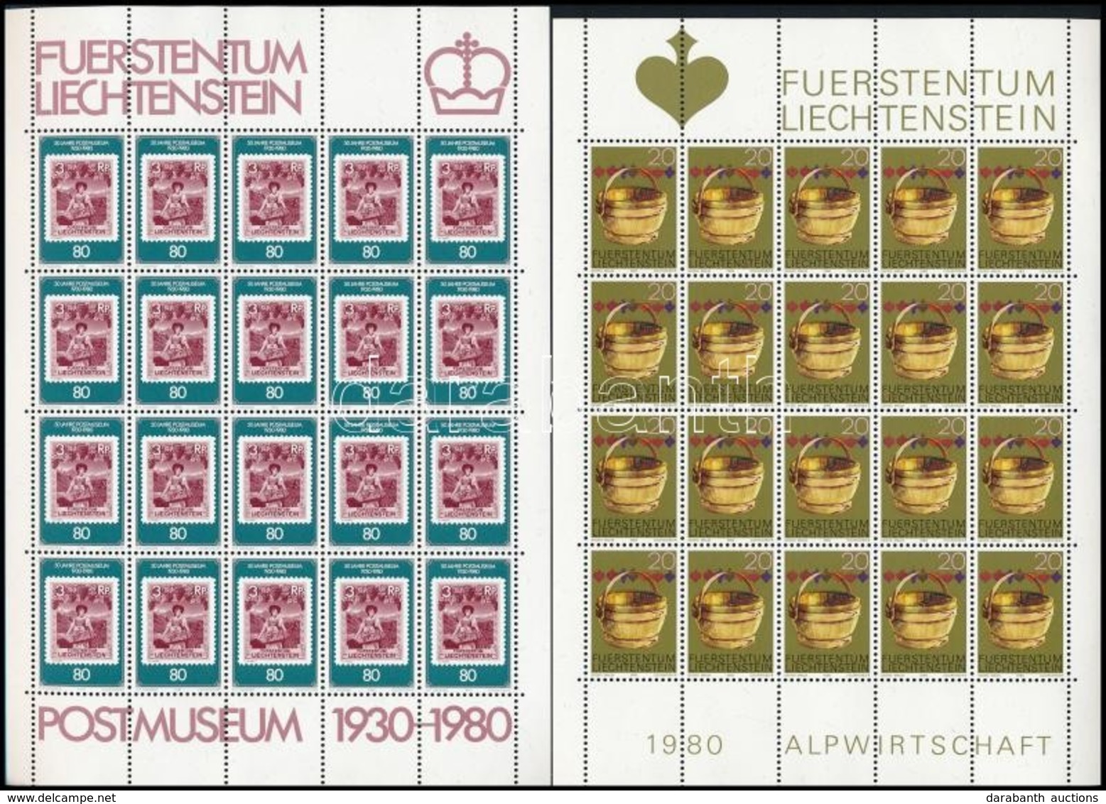 ** 1980 Postamúzeum Mi 750 Kisív +  Mi 747-749 Kisívsor (Mi EUR 82.-) - Altri & Non Classificati