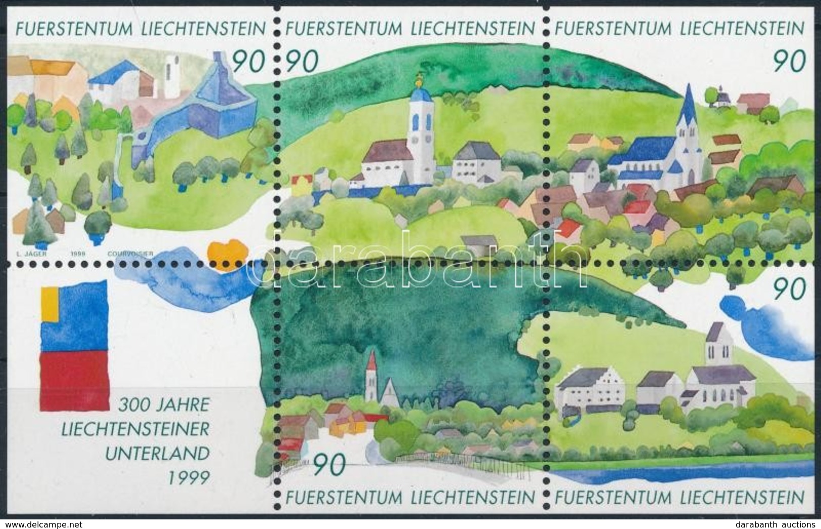 ** 1999 300 éves Liechtenstein Blokk Mi 16 - Other & Unclassified