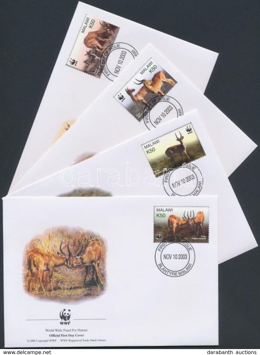 2003 WWF Mocsári Antilop Sor Mi 721-724 4 FDC - Sonstige & Ohne Zuordnung