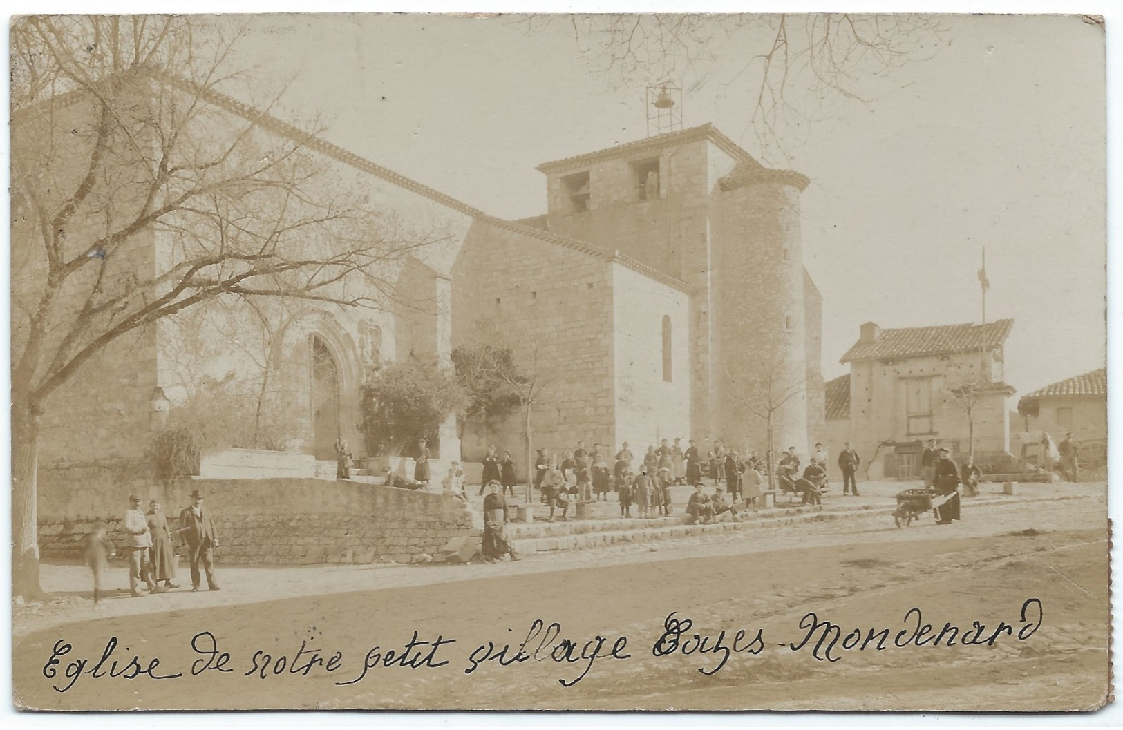 82 - Cazes-Mondenard - Carte Photo Superbe -sortie De Messe ? - Other & Unclassified