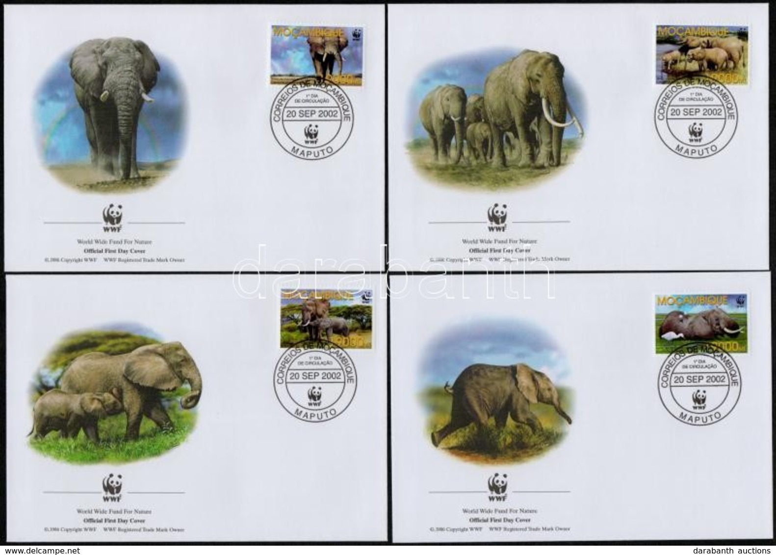 2002 WWF Afrikai Elefánt Sor 4 FDC-n Mi 2393-2396 - Altri & Non Classificati