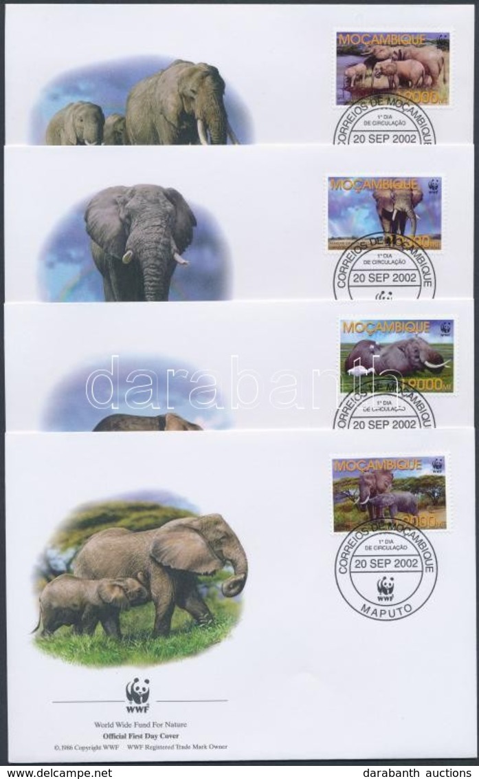 2002 WWF Afrikai Elefánt Sor Mi 2393-2396 4 FDC - Altri & Non Classificati