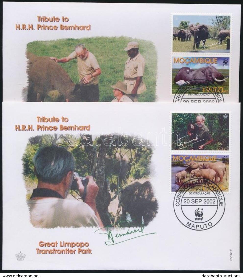 2002 WWF Afrikai Elefánt Szelvényes Sor Mi 2393-2396 4 FDC - Autres & Non Classés