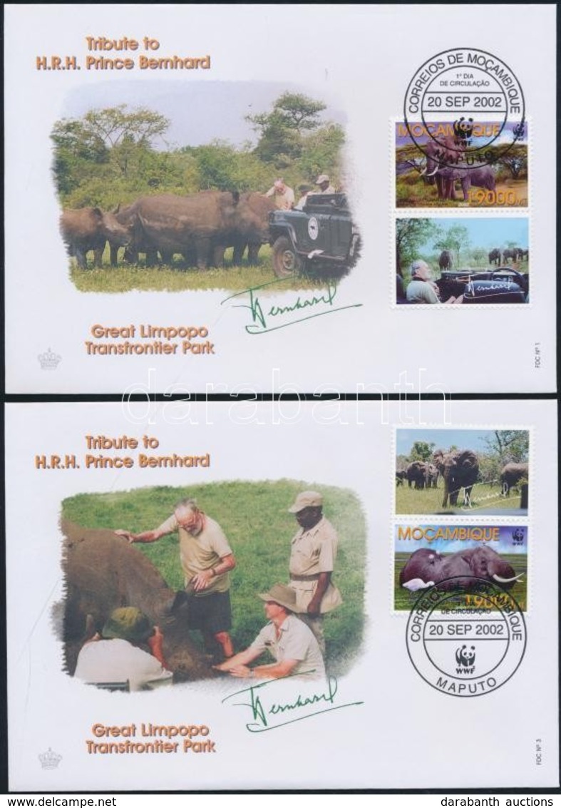 2002 WWF Afrikai Szavanna Elefánt Szelvényes Sor Mi 2393-2396 4 Db FDC-n - Autres & Non Classés