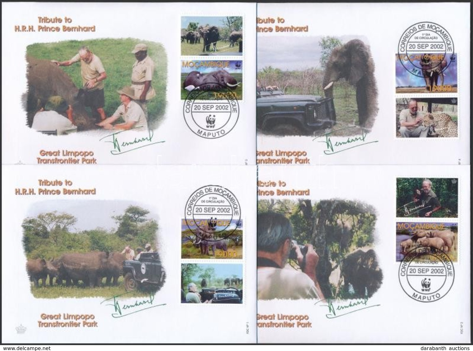 2002 WWF: Afrikai Elefánt Sor Mi 2393-2396 6 Db FDC-n - Altri & Non Classificati