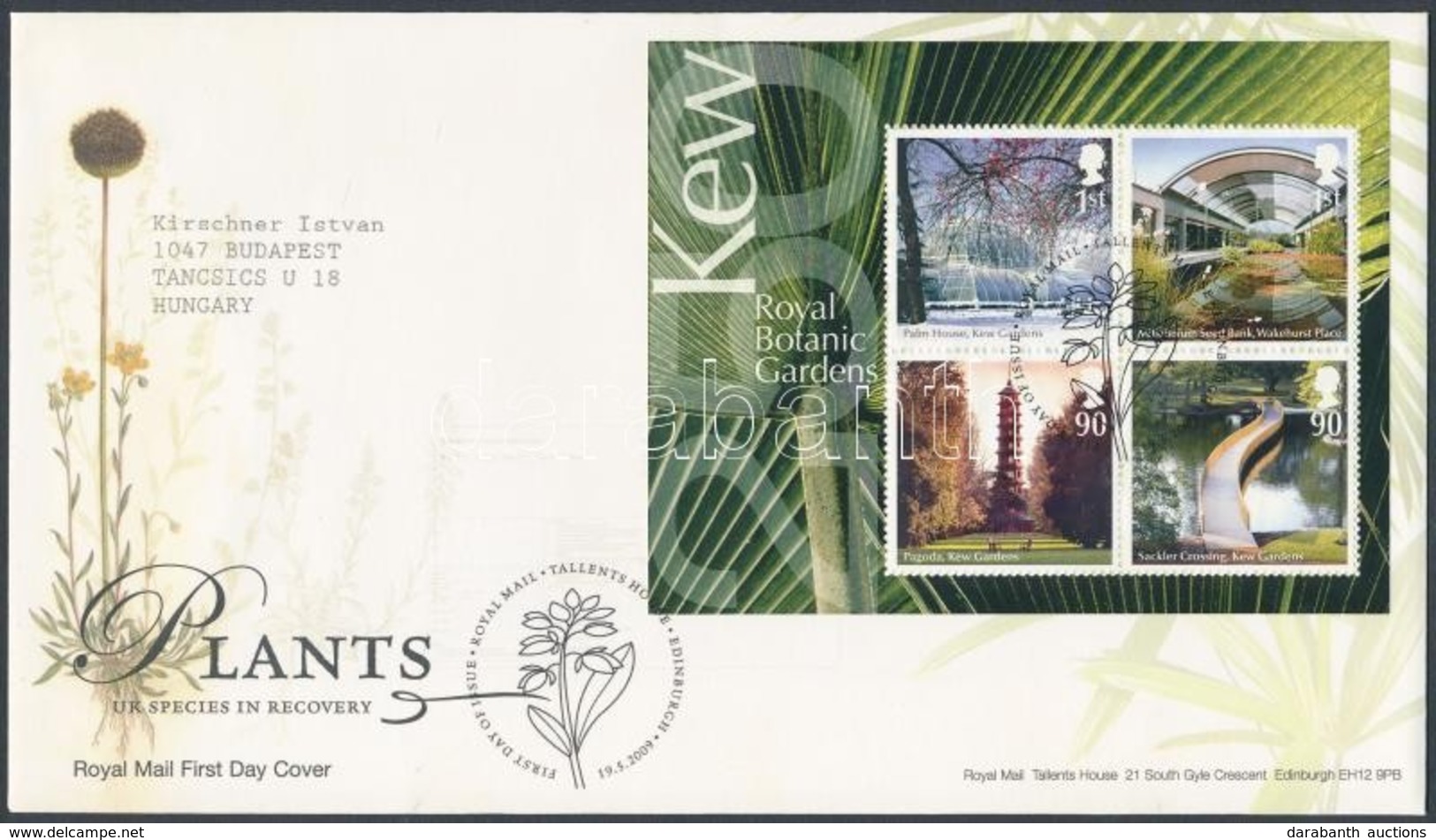 2009 Veszélyeztetett Növények Blokk Mi 51 FDC-n - Autres & Non Classés