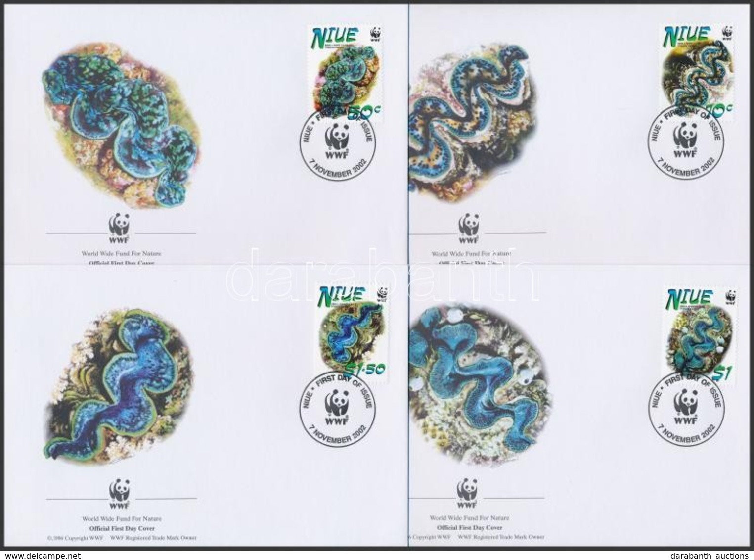 2002 WWF Kagylók Sor 4 Db FDC-n Mi 973-976 - Autres & Non Classés