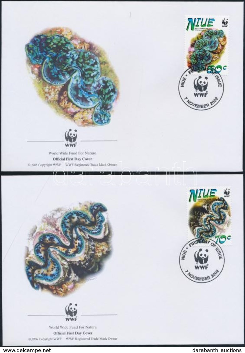 2002 WWF Óriáskagylók Sor Mi 973I-976I 4 FDC-n - Altri & Non Classificati