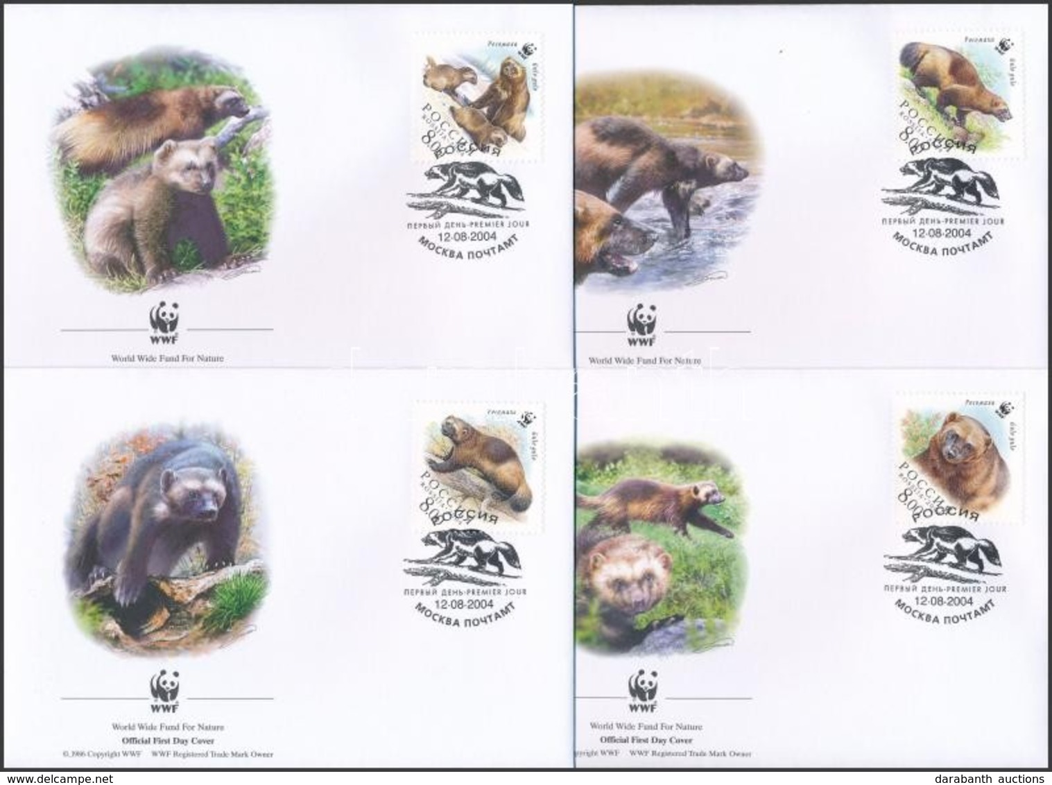 ** 2004 WWF: Rozsomák Négyestömb + Sor 4 FDC-n Mi 1198-1201 - Autres & Non Classés