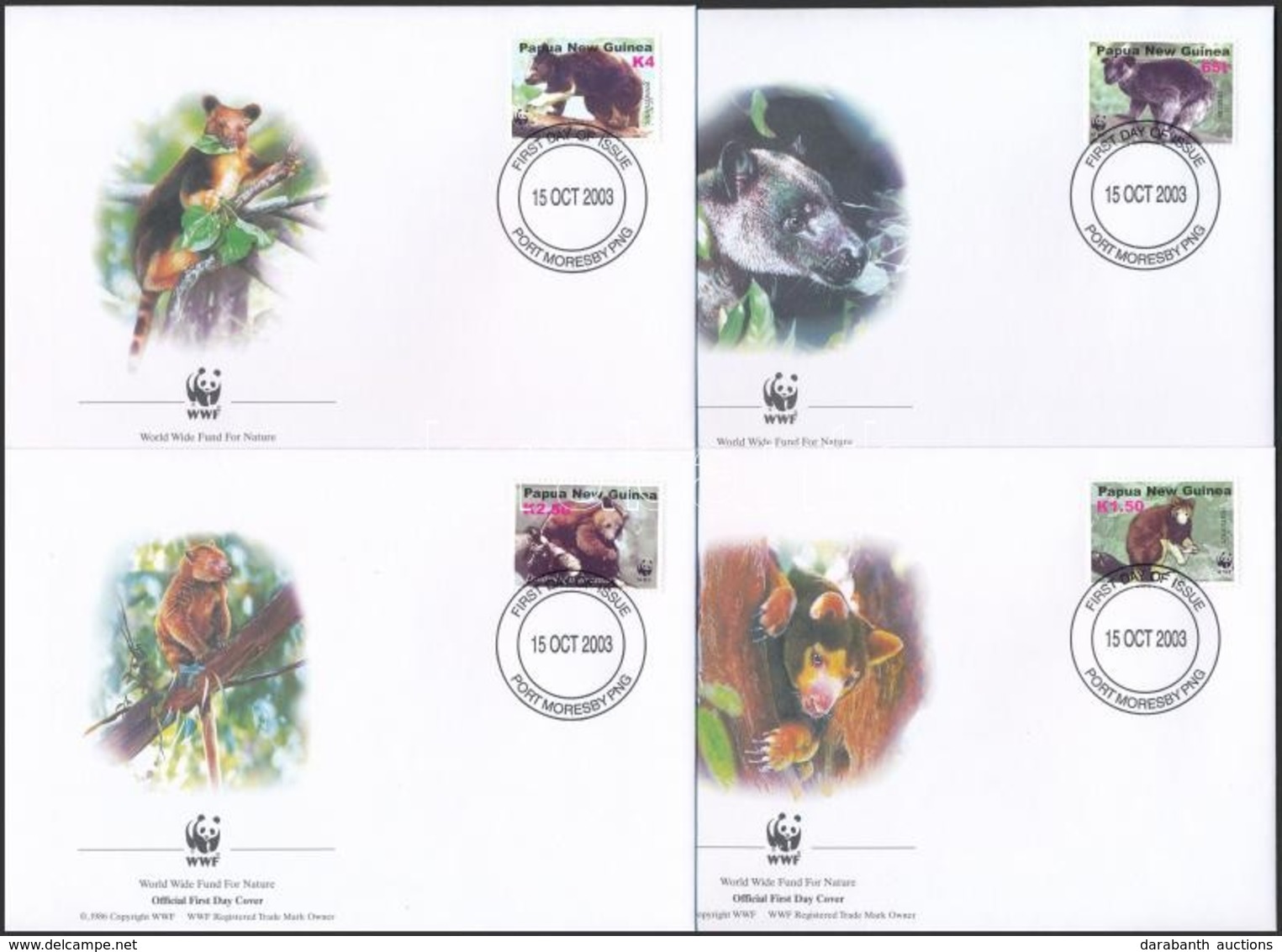 2003 WWF: Fakúszó Kenguru Sor Mi 1017-1020 4 Db FDC-n - Altri & Non Classificati