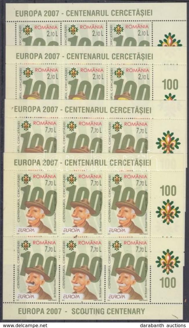 ** 2007 Europa CEPT 100 éves A Cserkészmozgalom Kisívsor 2-2 Változatban Mi 6190 I-II - 6191 I-II - Altri & Non Classificati