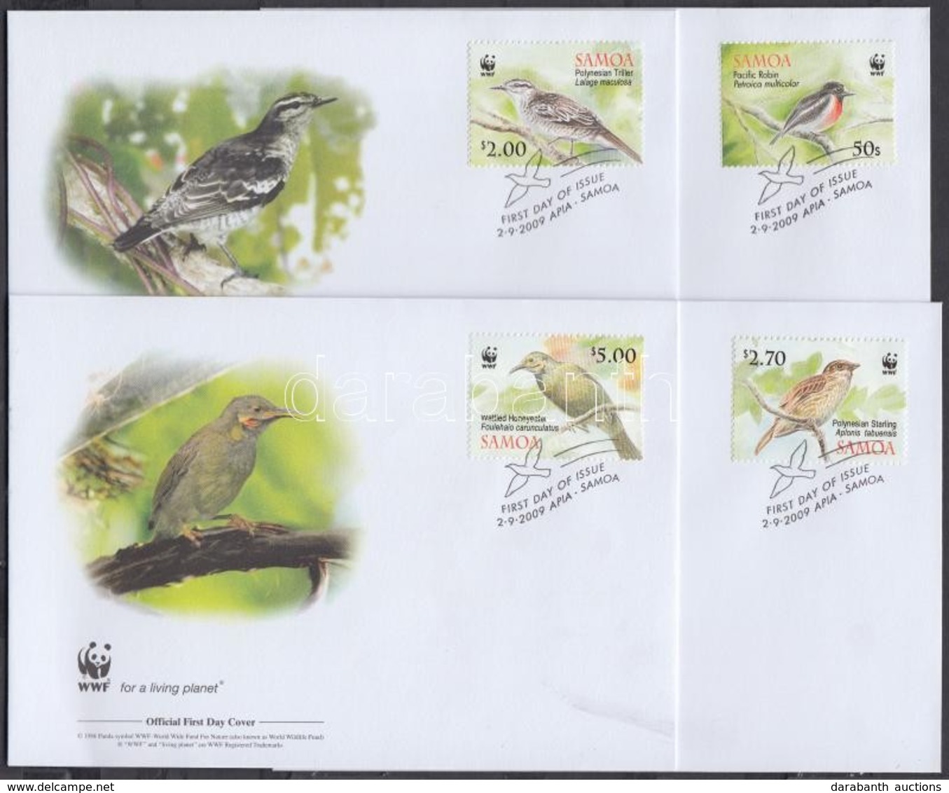 2009 WWF: Madarak Sor 4 Db FDC-n Mi 1067-1070 - Autres & Non Classés