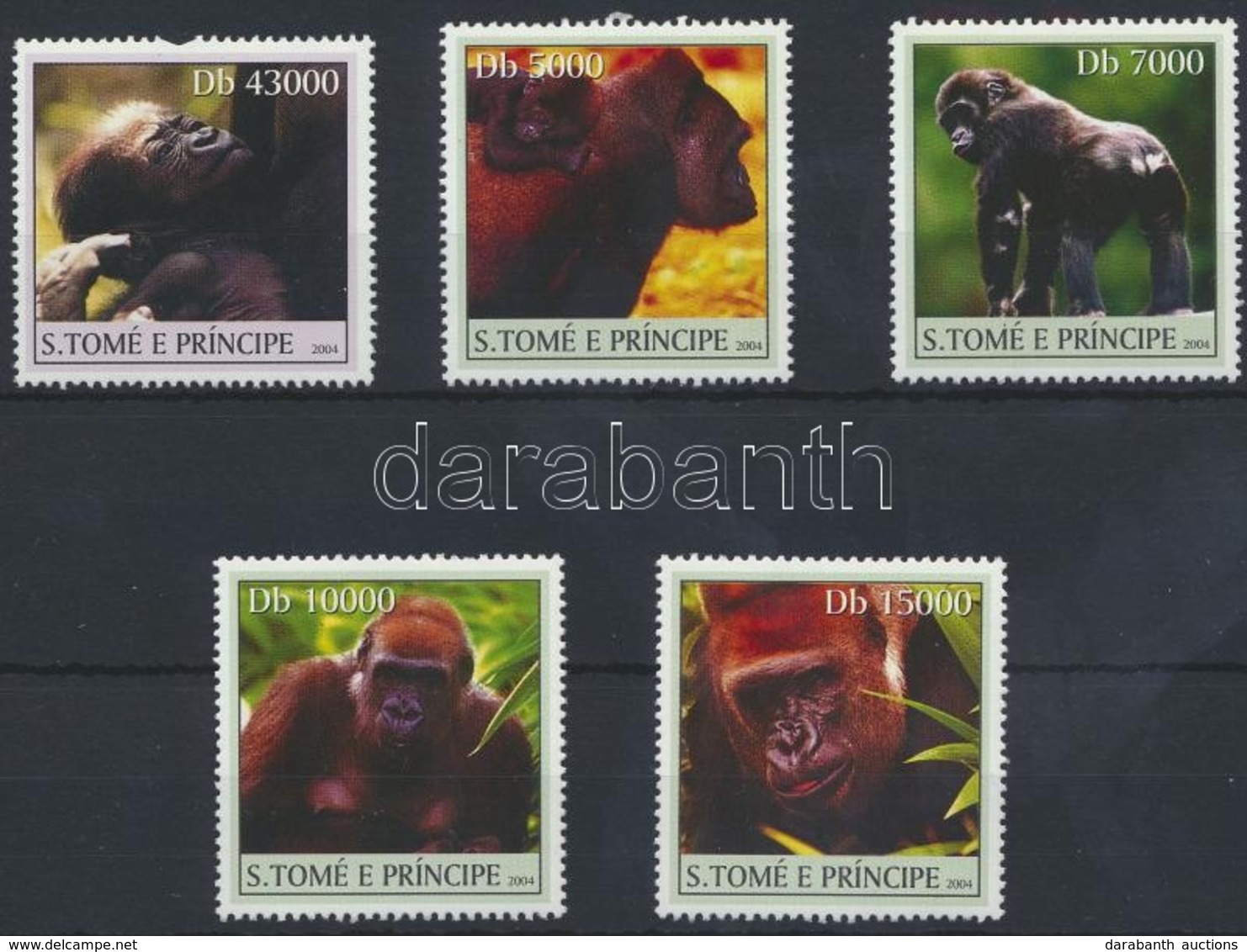 ** 2004 Gorilla Sor + Blokkból Kitépett Bélyeg Mi 2617-2620 - Altri & Non Classificati