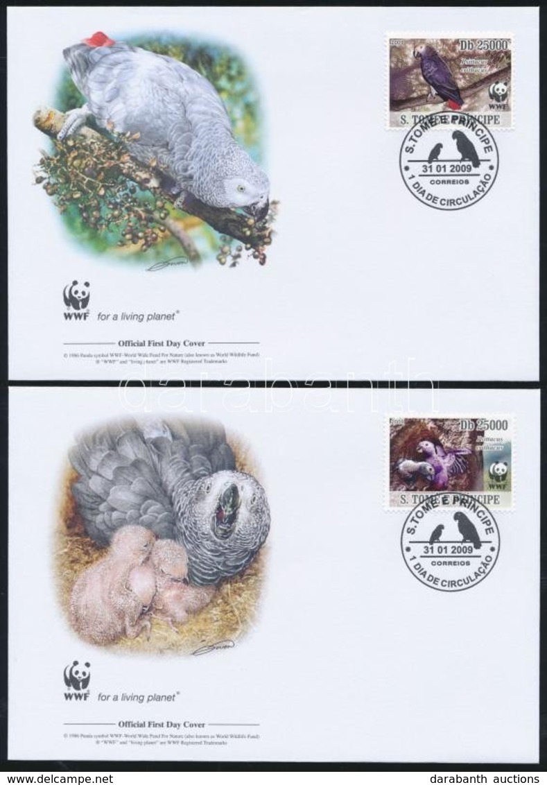 2009 WWF: Szürke Papagáj Sor 4 Db FDC-n Mi 3777-3780 - Altri & Non Classificati