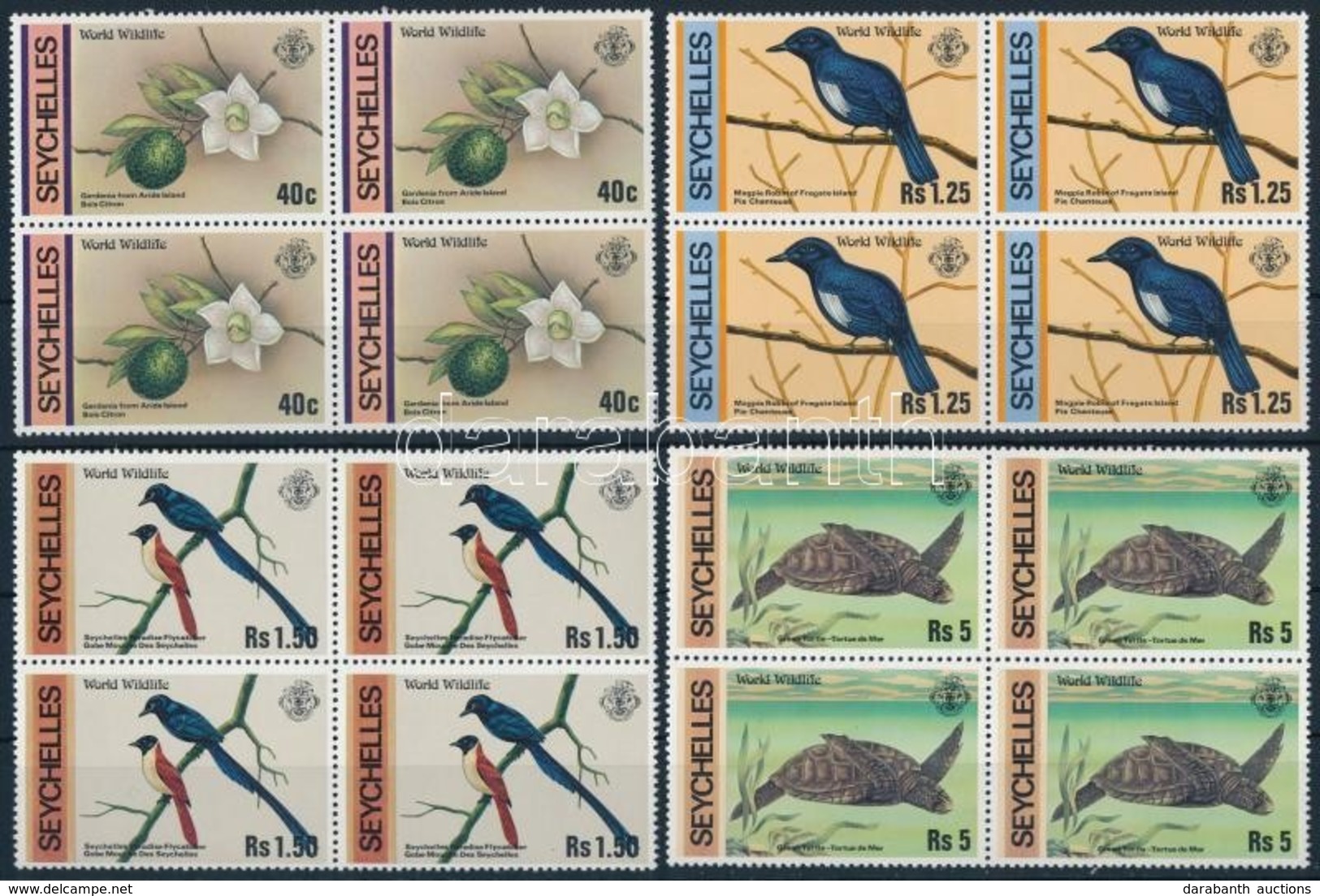 ** 1978 Állatok Sor Négyestömb,
Animals Set In Blocks Of 4 
Mi 422-425 - Altri & Non Classificati