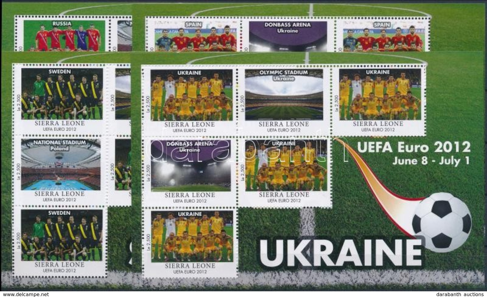 ** 2012 UEFA Labdarúgó Európa Bajnokság 16 Db-os ívsor A Résztvevő Országok Csapataival - Other & Unclassified