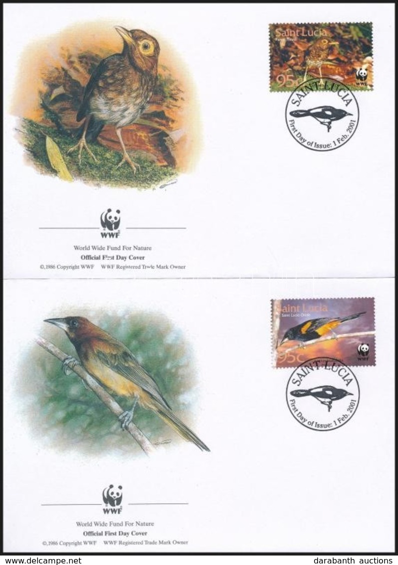 2001 WWF: Énekesmadarak Sor 4 Db FDC-n Mi 1142-1143 - Autres & Non Classés