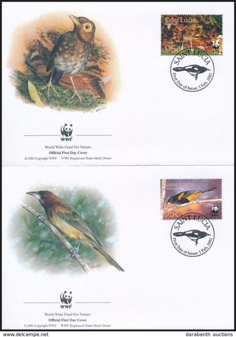 2001 WWF: Énekesmadarak Sor 4 Db FDC-n Mi 1142-1143 - Autres & Non Classés