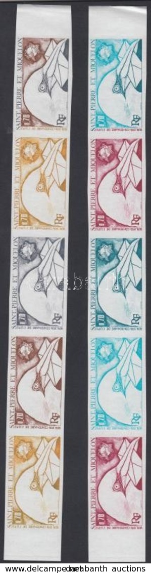 ** 1974 100 éves Az UPU Mi 496-497 Színpróba 2 Db ötöscsíkban - Altri & Non Classificati