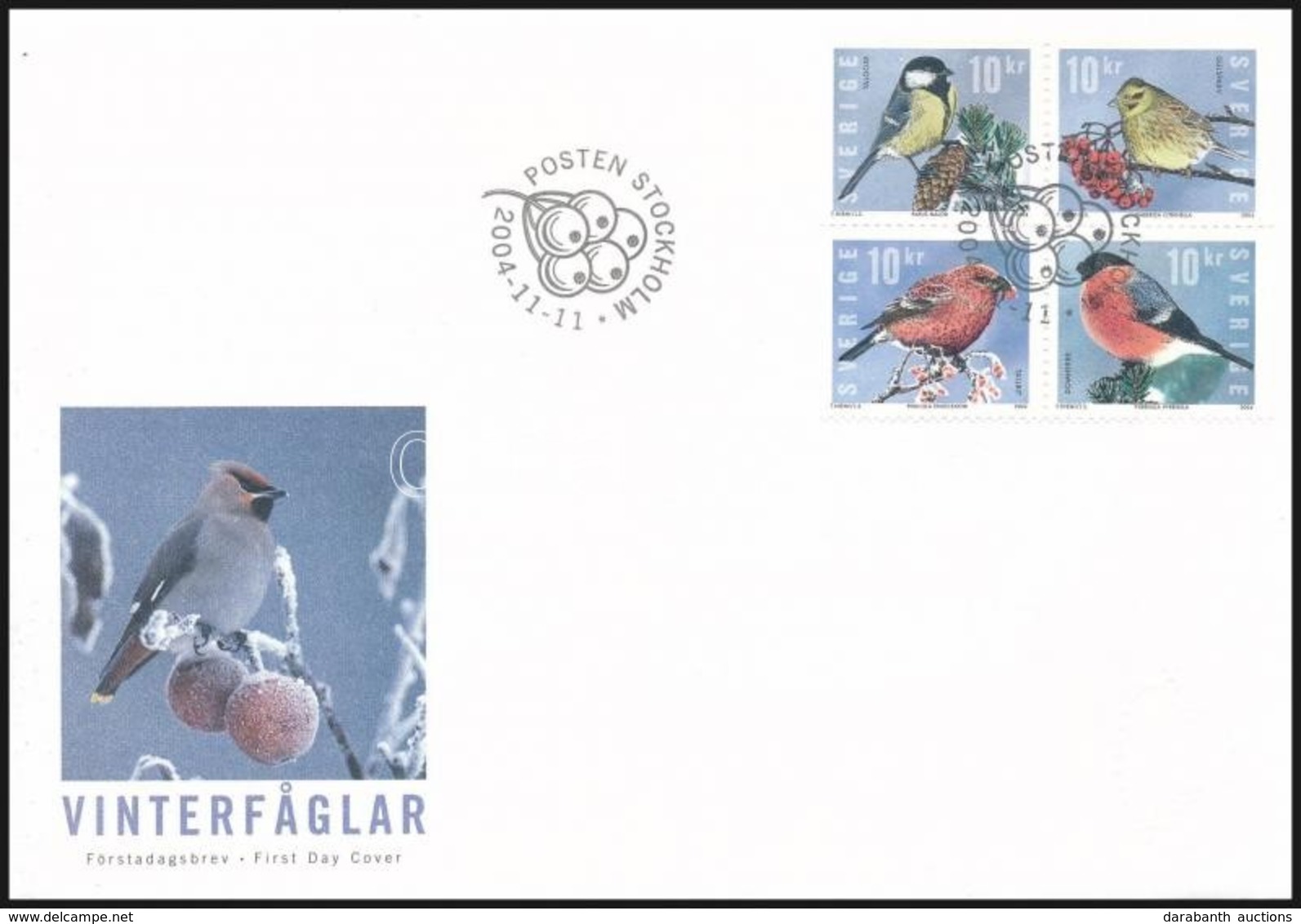 2004 Telelő Madarak Négyestömb Mi 2439-2442 FDC-n - Sonstige & Ohne Zuordnung