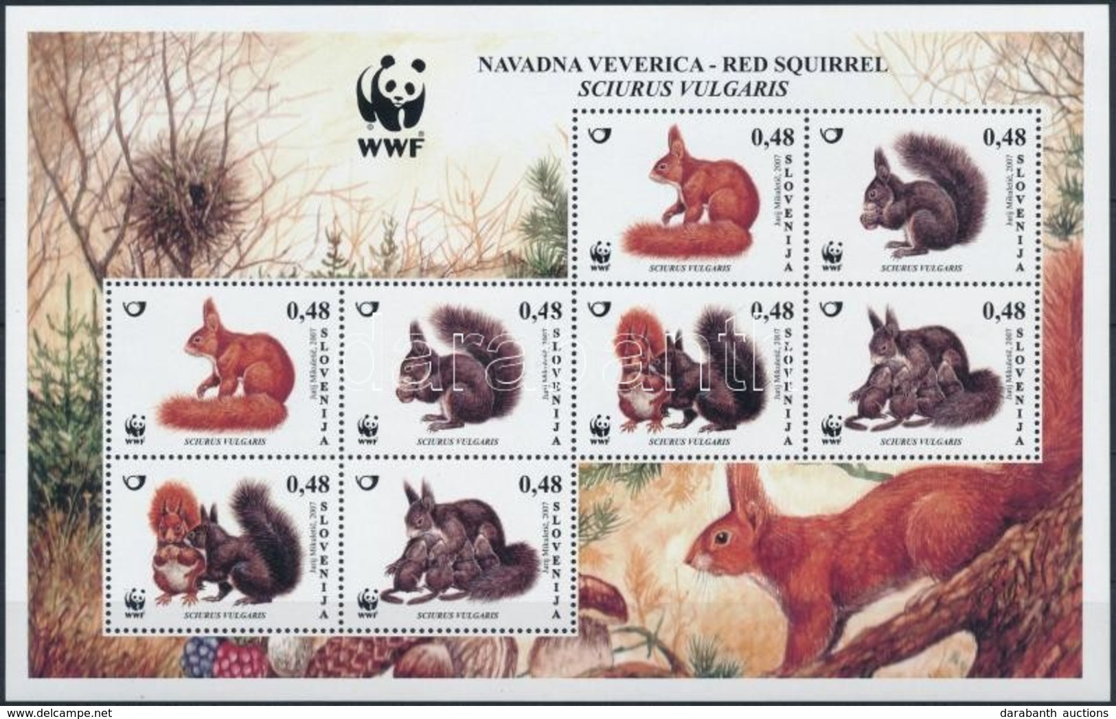 ** 2007 WWF: Európai Mókus Kisív Mi 636-639 - Altri & Non Classificati