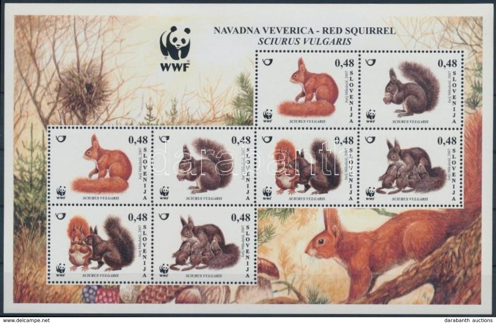 ** 2007 WWF: Európai Mókus Kisív Mi 640-643 - Altri & Non Classificati