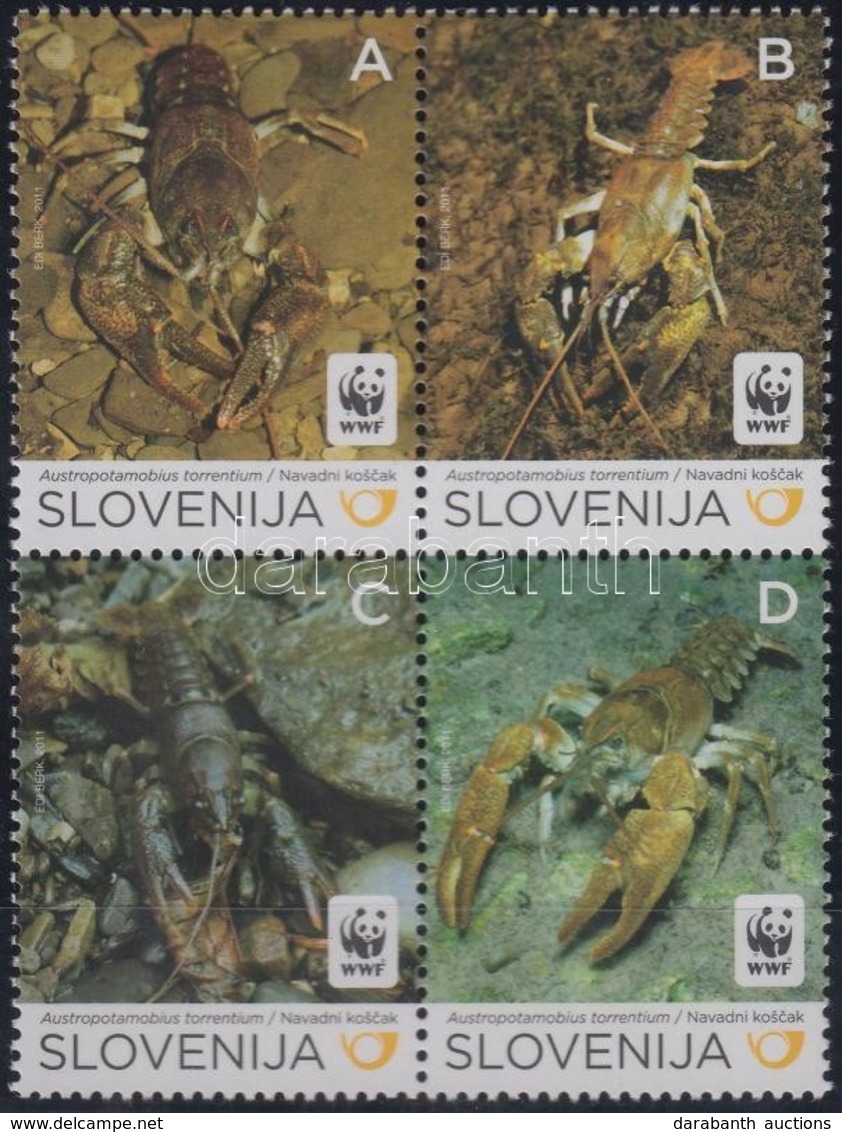 ** 2011 WWF: Kövi Rák Négyestömb Mi 904-907 + 4 FDC - Sonstige & Ohne Zuordnung