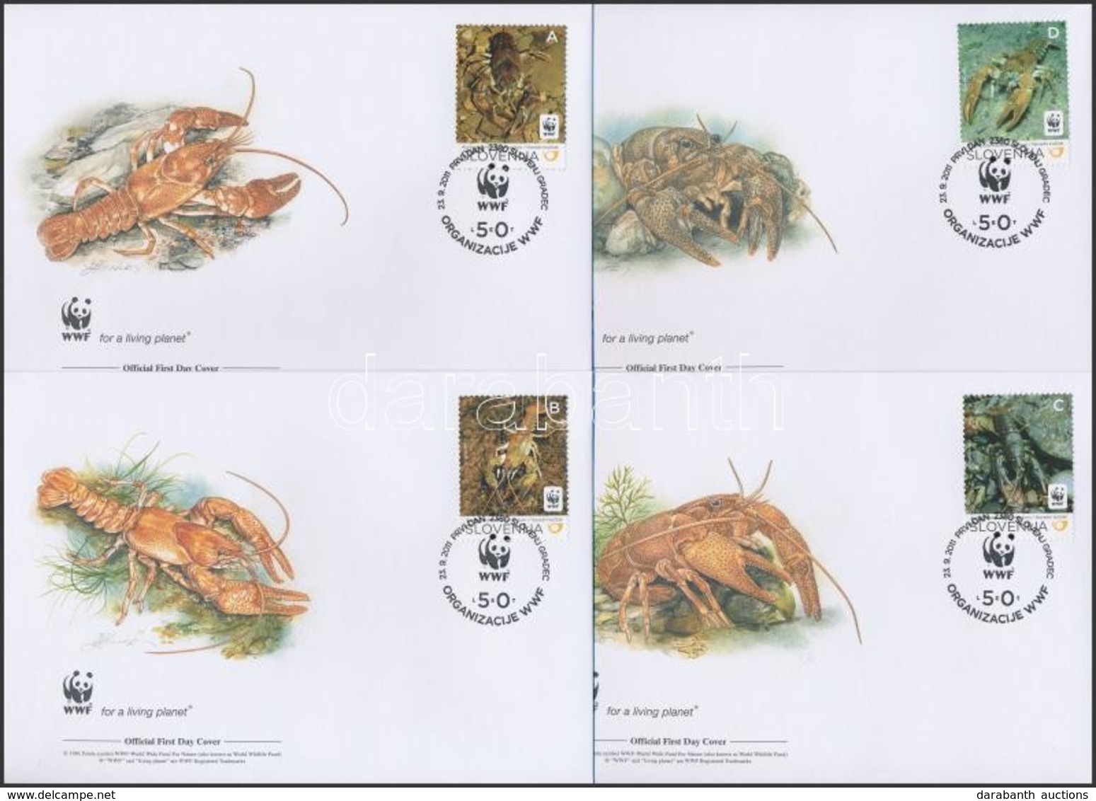 ** 2011 WWF: Kövi Rák Négyestömb Mi 904-907 + 4 FDC - Altri & Non Classificati