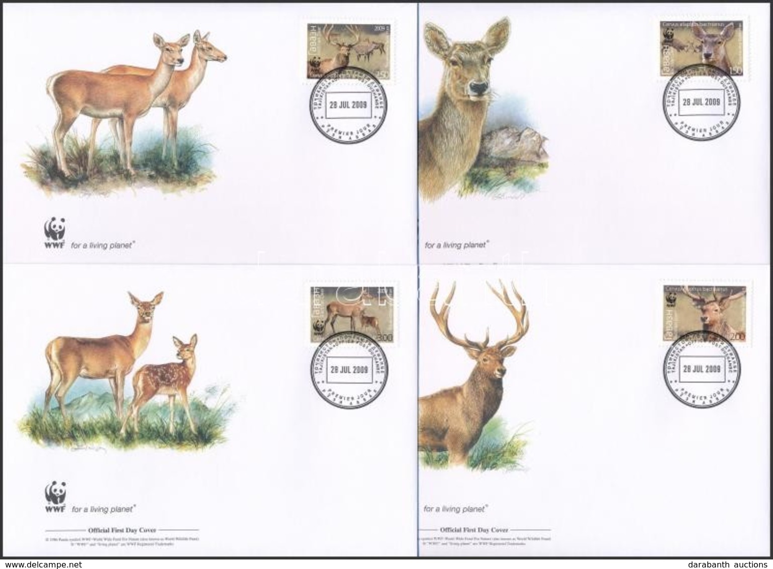 2009 WWF: Afgán Gímszarvas Sor Mi 527-530 A 4 Db FDC-n - Altri & Non Classificati