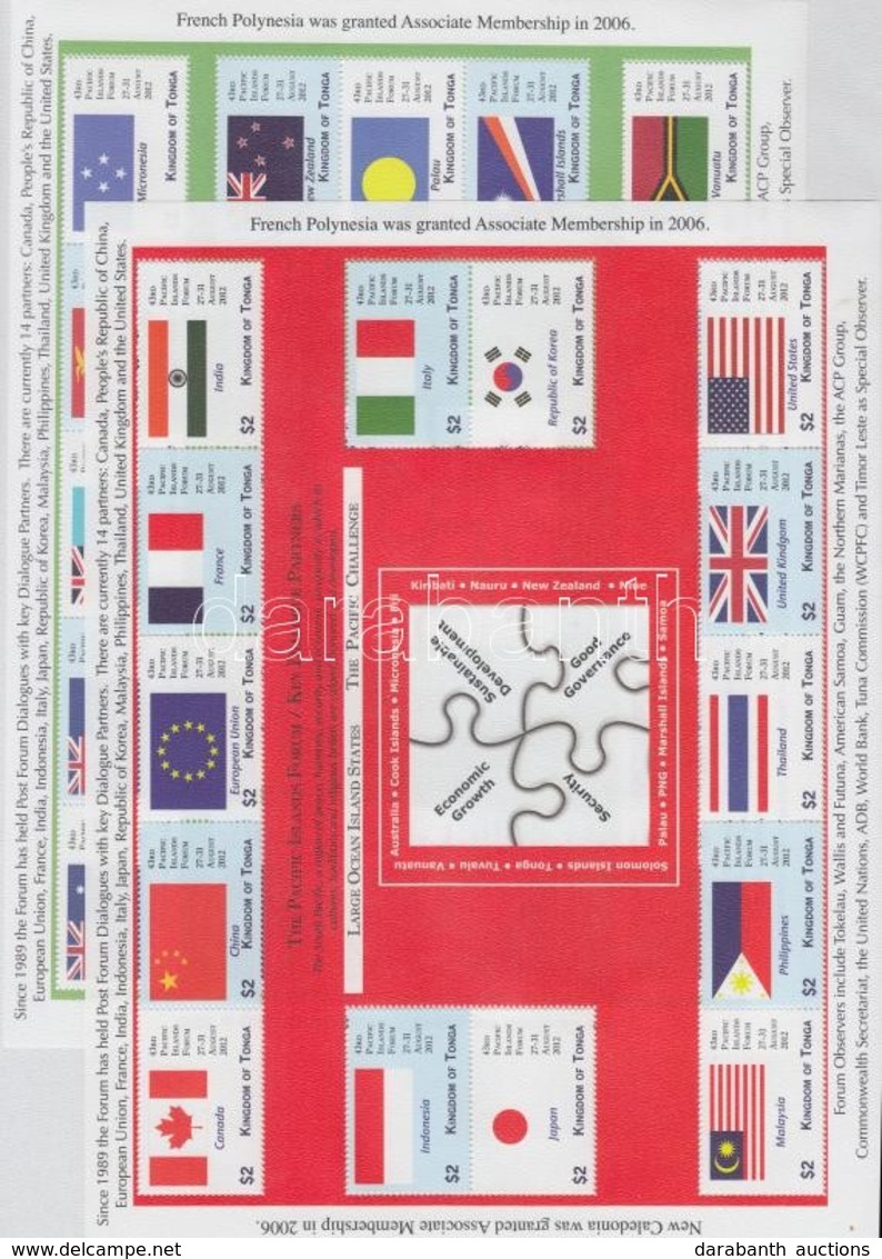 ** 2012 Csendes-óceáni Szigetek Konferenciája, Zászlók 14 értékes + 16 értékes Kisív - Autres & Non Classés