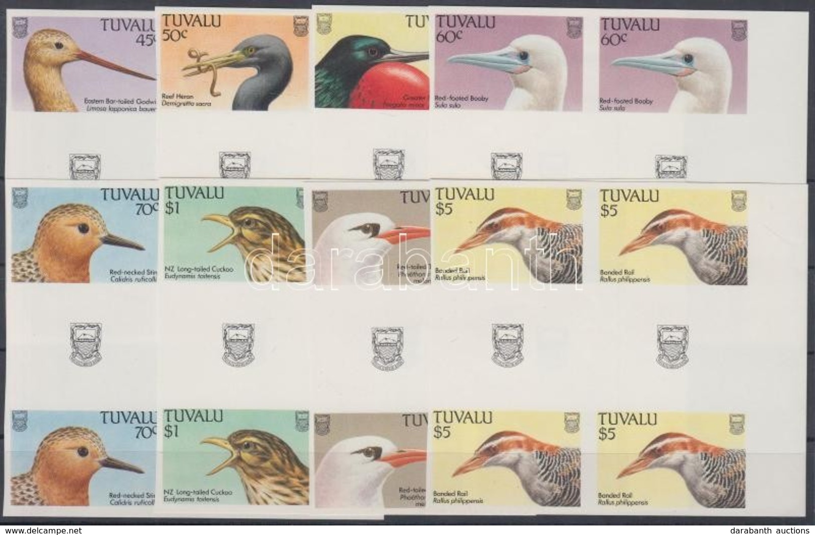 ** 1988 Madarak Vágott Sor ívközéprészes ívszéli Négyestömbökben / Birds Definitives Mi 489-504 Imperforate Gutter Block - Autres & Non Classés