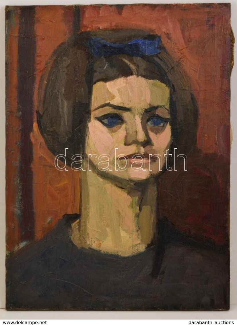 Jelzés Nélkül: Női Portré, Olaj, Vászon, 68×50 Cm - Altri & Non Classificati