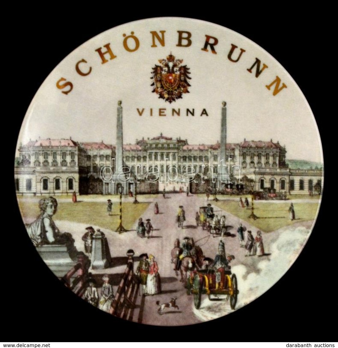 Vienna - Schönbrunn Falra Akasztható Porcelán Tál, Matricás, Jelzett, Hibátlan, D: 15 Cm - Altri & Non Classificati