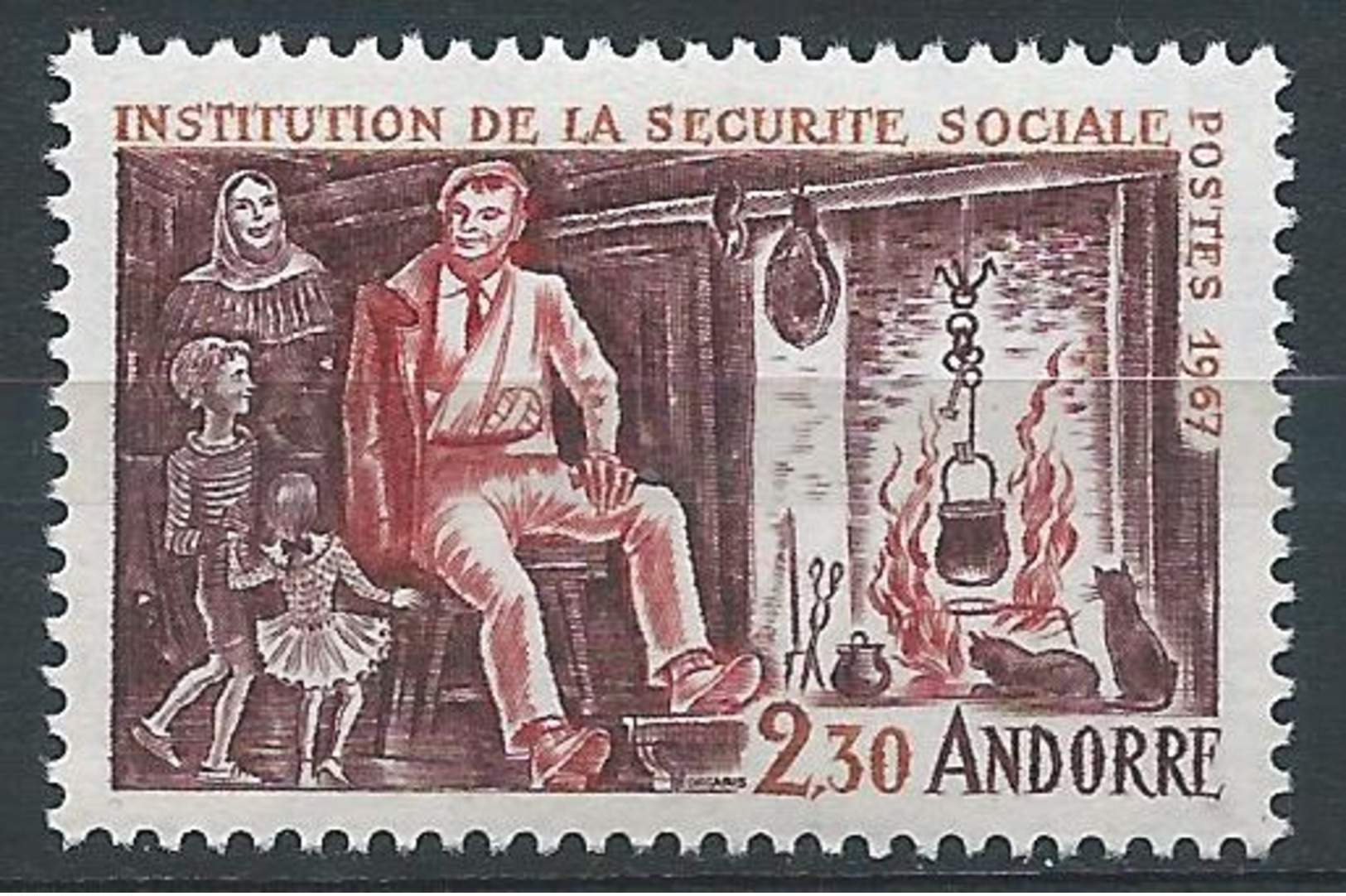 ANDORRE FRANCAIS 1967 - YT N°183 - 2 F. 30 - Protection De La Famille - Neuf** TTB++ Etat - Nuovi