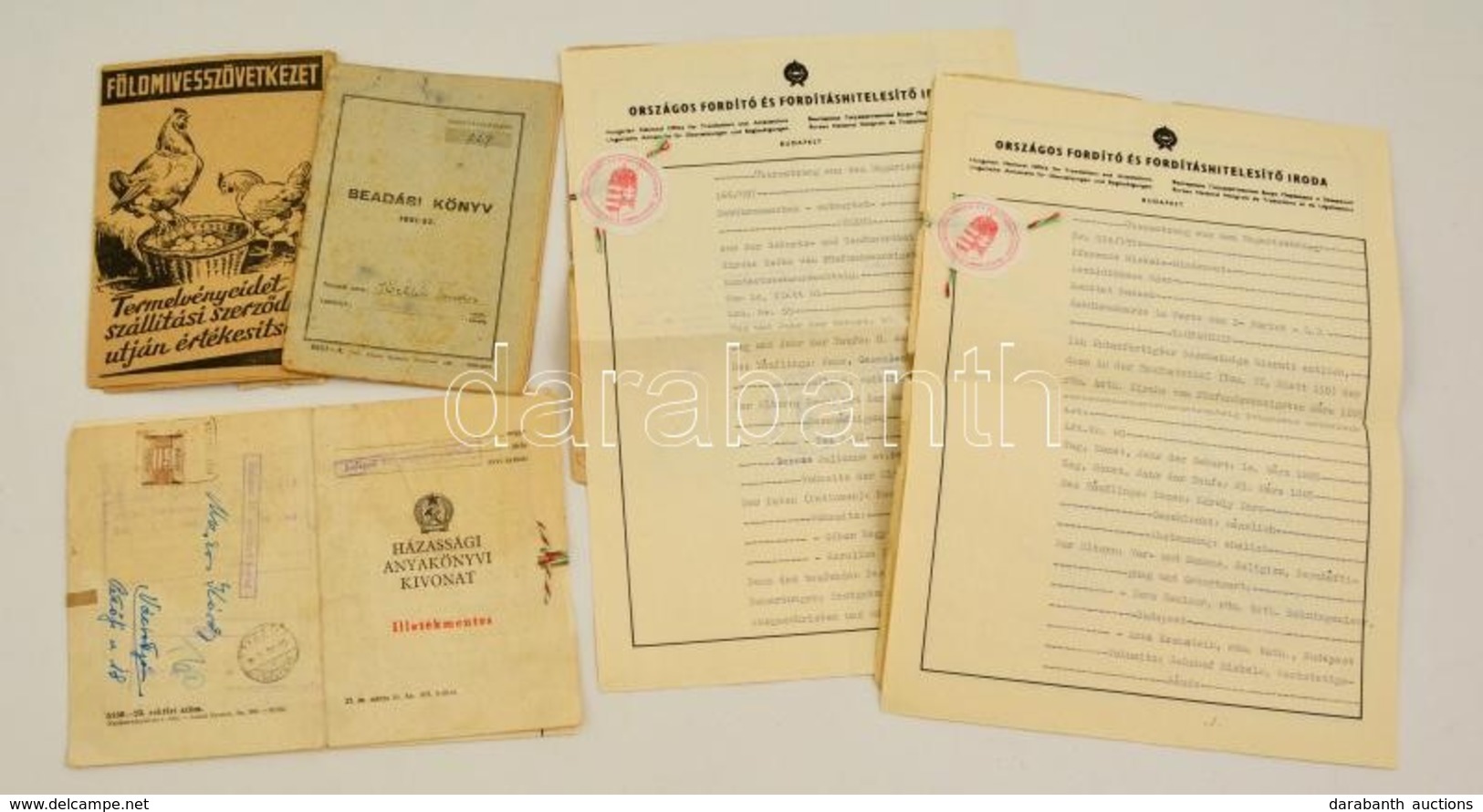 1885-1957 3 Db Egyházi Anyakönyvi Kivonat Igazolása Későbbi Illetékbélyegekkel + 1951 Köchler Sándor (Szederkény) Termel - Non Classés