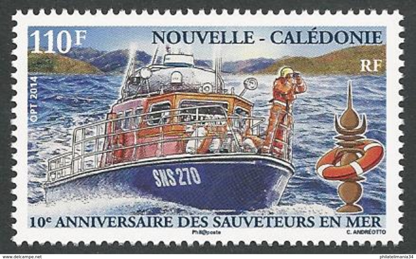 Nouvelle-Calédonie 2014 - 10e Anniversaire Des Sauveteurs En Mer - Neufs