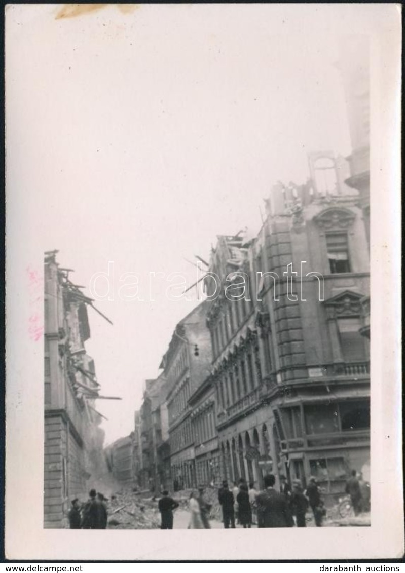 1944 Budapest, Háborús Károk A Belvárosban, Fotó, 10×7 Cm - Altri & Non Classificati