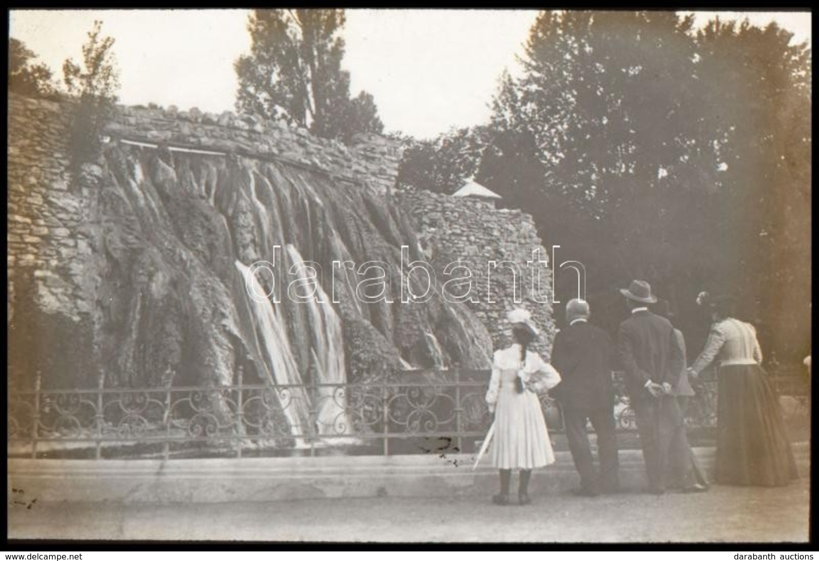 Cca 1900 Budapest Margit Sziget  üveg Dia Pozitív 8x8 Cm - Altri & Non Classificati